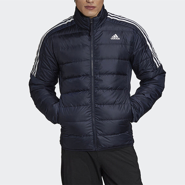 Пуховик adidas Ess Down Logo Print, Warm, Casual Down Jacket Men's Legendary Ink Blue, синий — фото 3