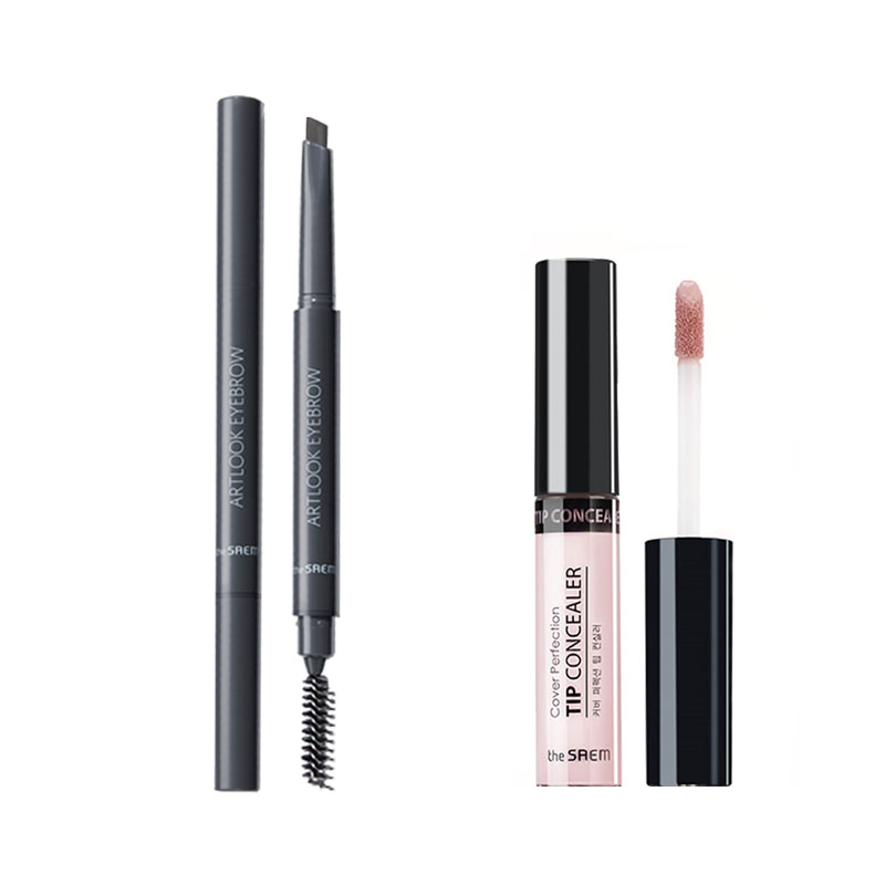 

Двусторонний карандаш для бровей silky concealer легко растушевывается безупречно держится долго без эффекта маски 6,5г+0,2г The Saem