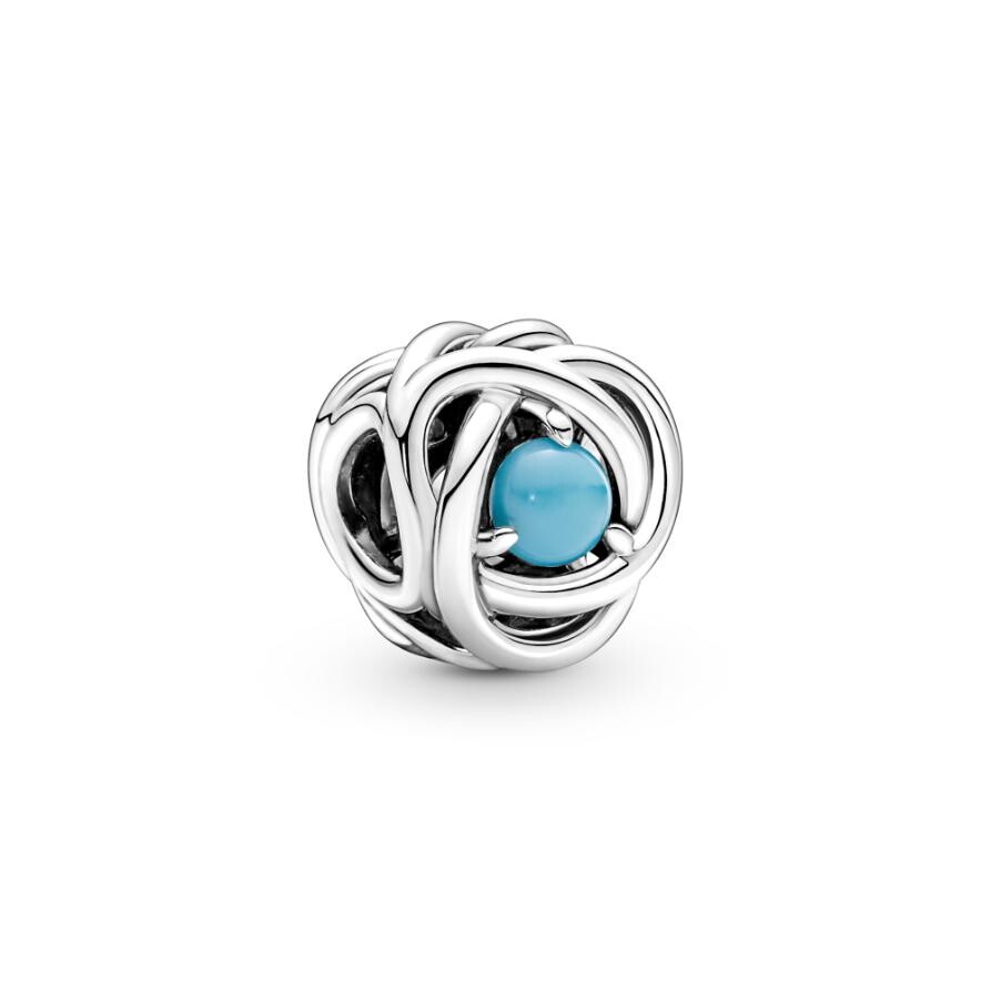 

Шарм December Turquoise Blue Eternity Circle Pandora, стерлинговое серебро