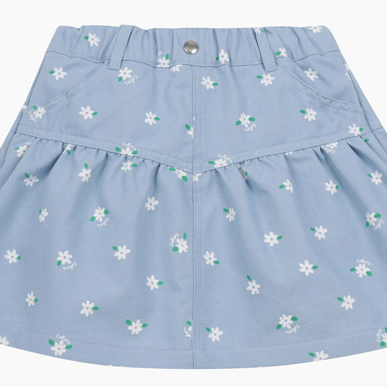 Детская синяя джинсовая юбка с ромашками от Benetton Kids — фото 3