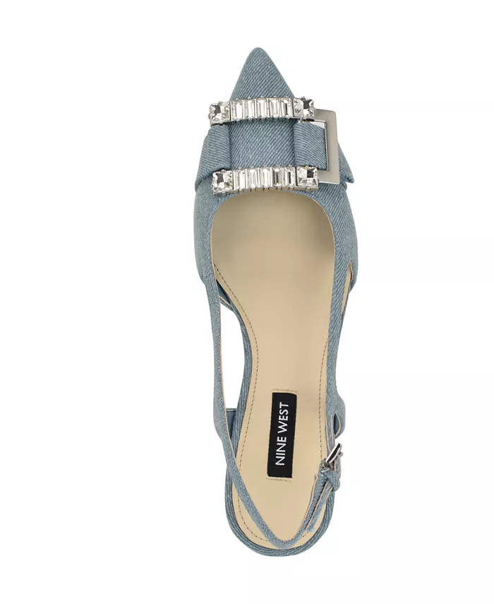 Женские туфли-лодочки Neeri с острым носом Nine West, синий — фото 4