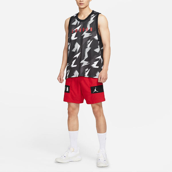 Майка Air Jordan Contrasting Colors Pattern Alphabet Numeric Breathable Training Basketball Sports Vest Black, черный — фото 3