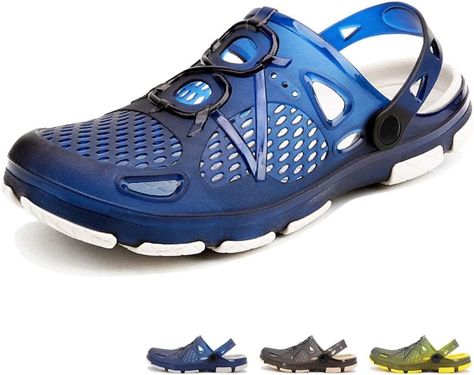 

Кроксы Beister Mens с нескользящей подошвой и регулируемым ремешком, легкие шлепанцы для сада, кухни, улицы, пляжа, двора, бассейна и душа, летние сандалии-тапочки, белый