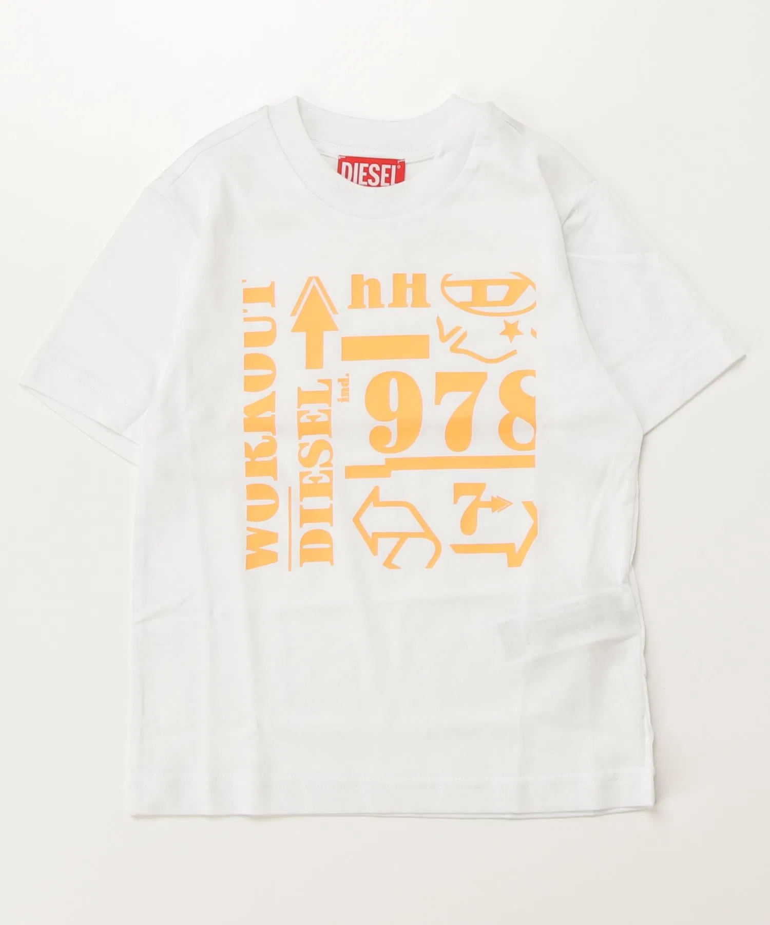 Детская футболка с логотипом DIESEL KIDS белая