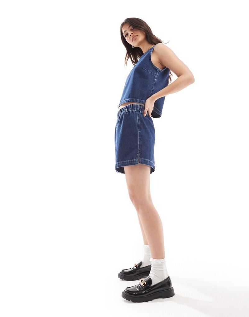 

Джинсовые шорты-боксеры цвета индиго ASOS DESIGN Coord
