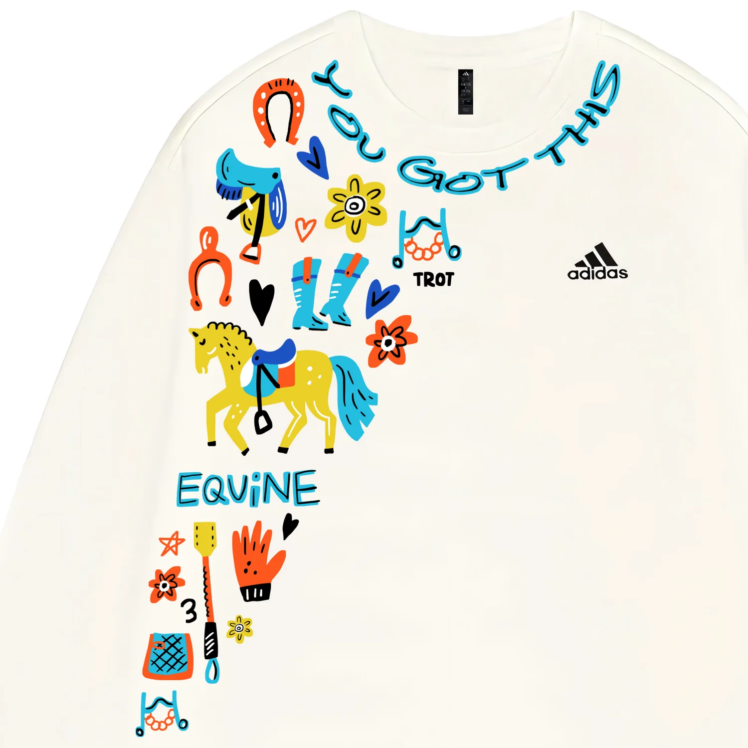 Adidas LABEL Свитшот Unisex Белый Crew Neck Moderate Regular — фото 4