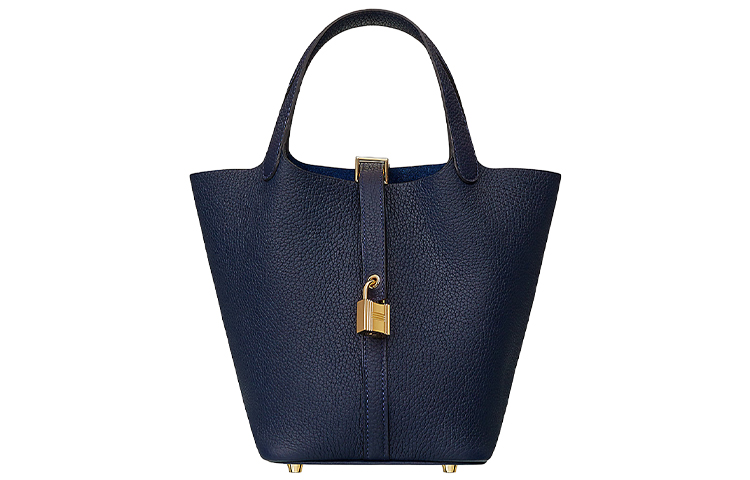 

HERMES Кожаная сумка-ведро Clemence Bullock для женщин Blue