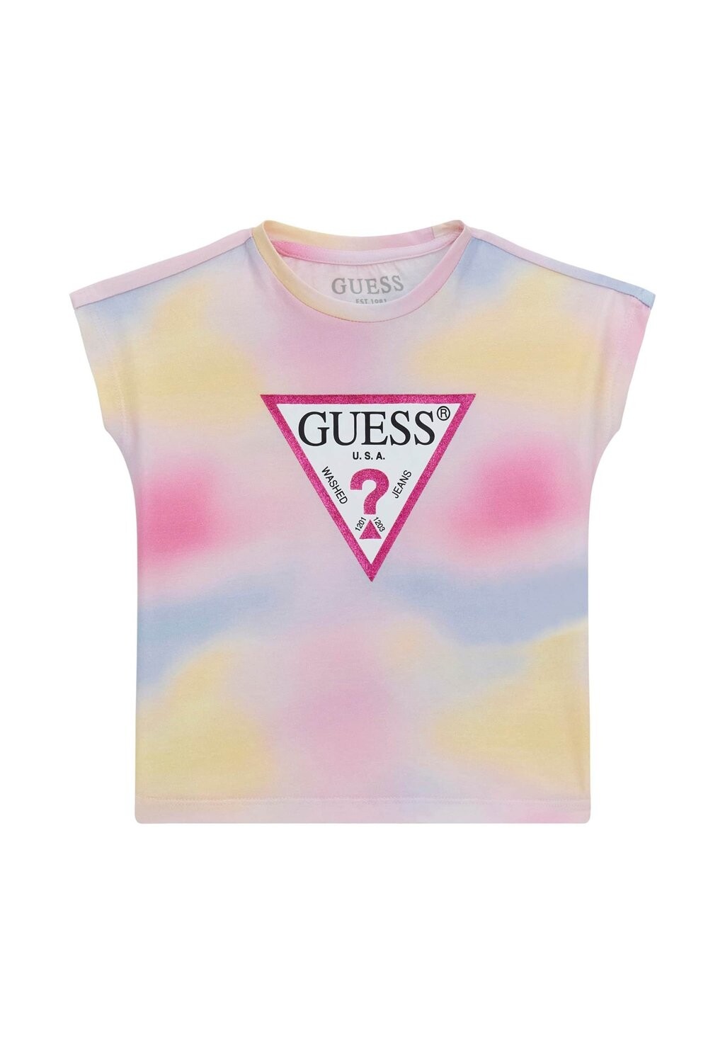 

Футболка с принтом LOGO Guess, роза