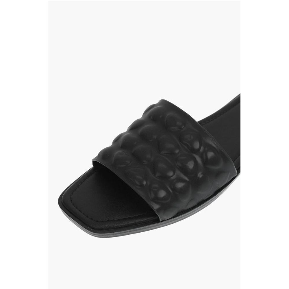 Сабо KARL20 из искусственной кожи с тиснением в виде сердец LOVE Moschino, Black — фото 4
