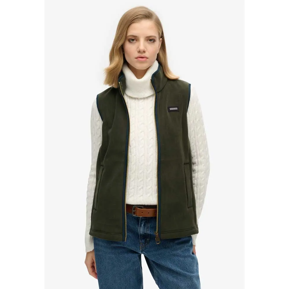 Жилет Superdry Estate Fleece, зеленый — фото 4
