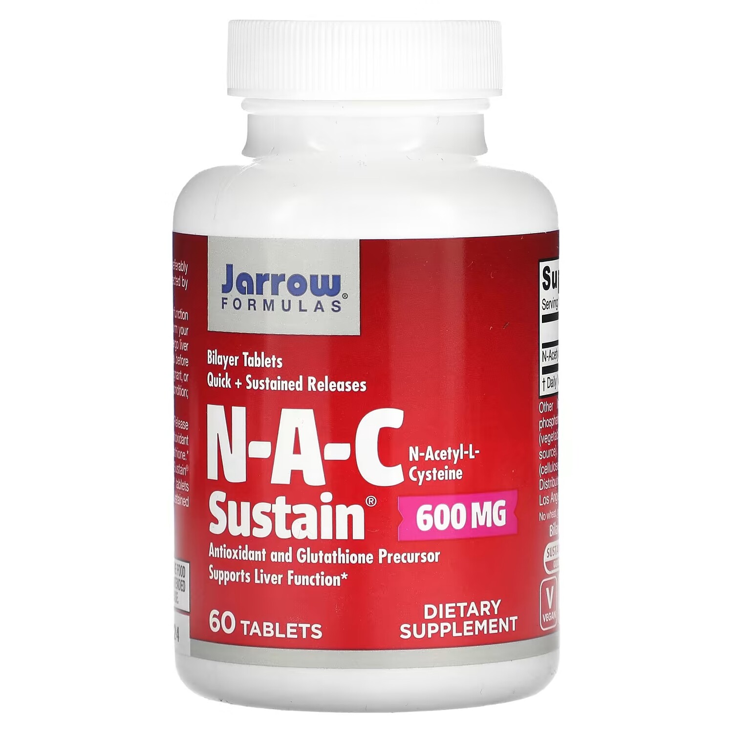 

Добавка Jarrow Formulas NAC Sustain 600 мг, 60 таблеток