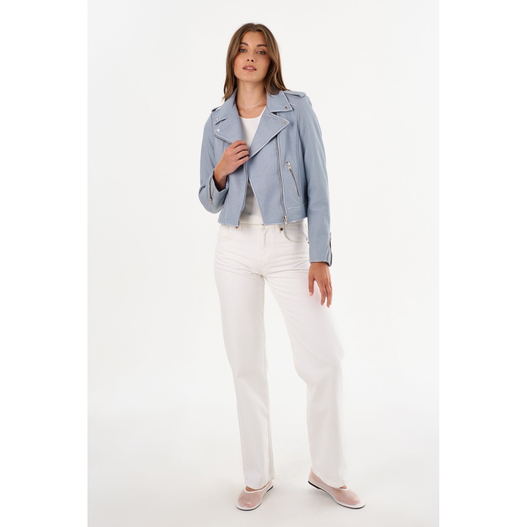 

Донна | Кожаная косуха Lamarque, светло-голубой