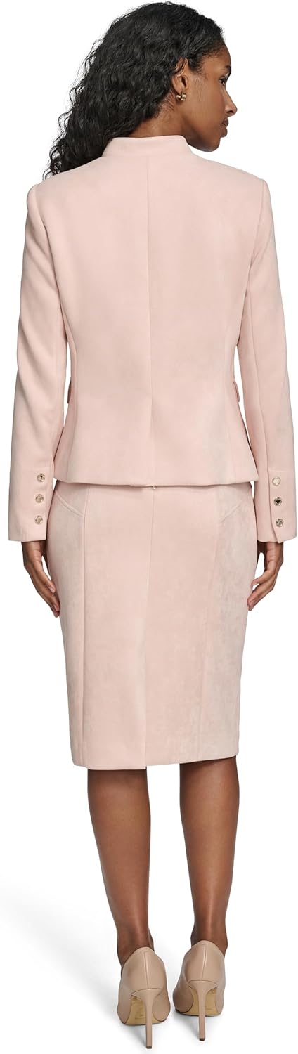 Женский пиджак Tommy Hilfiger из искусственной замши с воротником-стойкой, Pink — фото 4