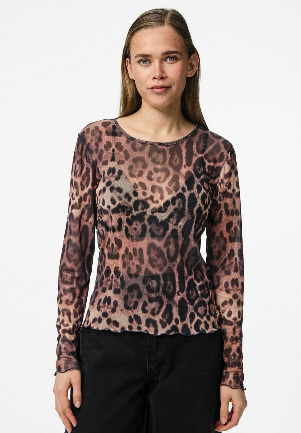 

Блуза PCFRIDA LEOPARD Pieces, черный
