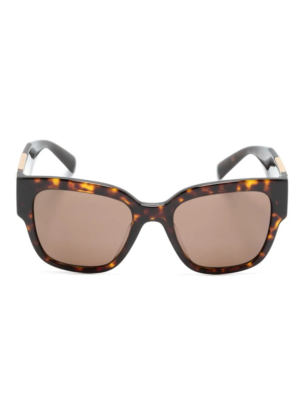 

Солнцезащитные очки в квадратной оправе черепаховой расцветки Versace Eyewear, коричневый