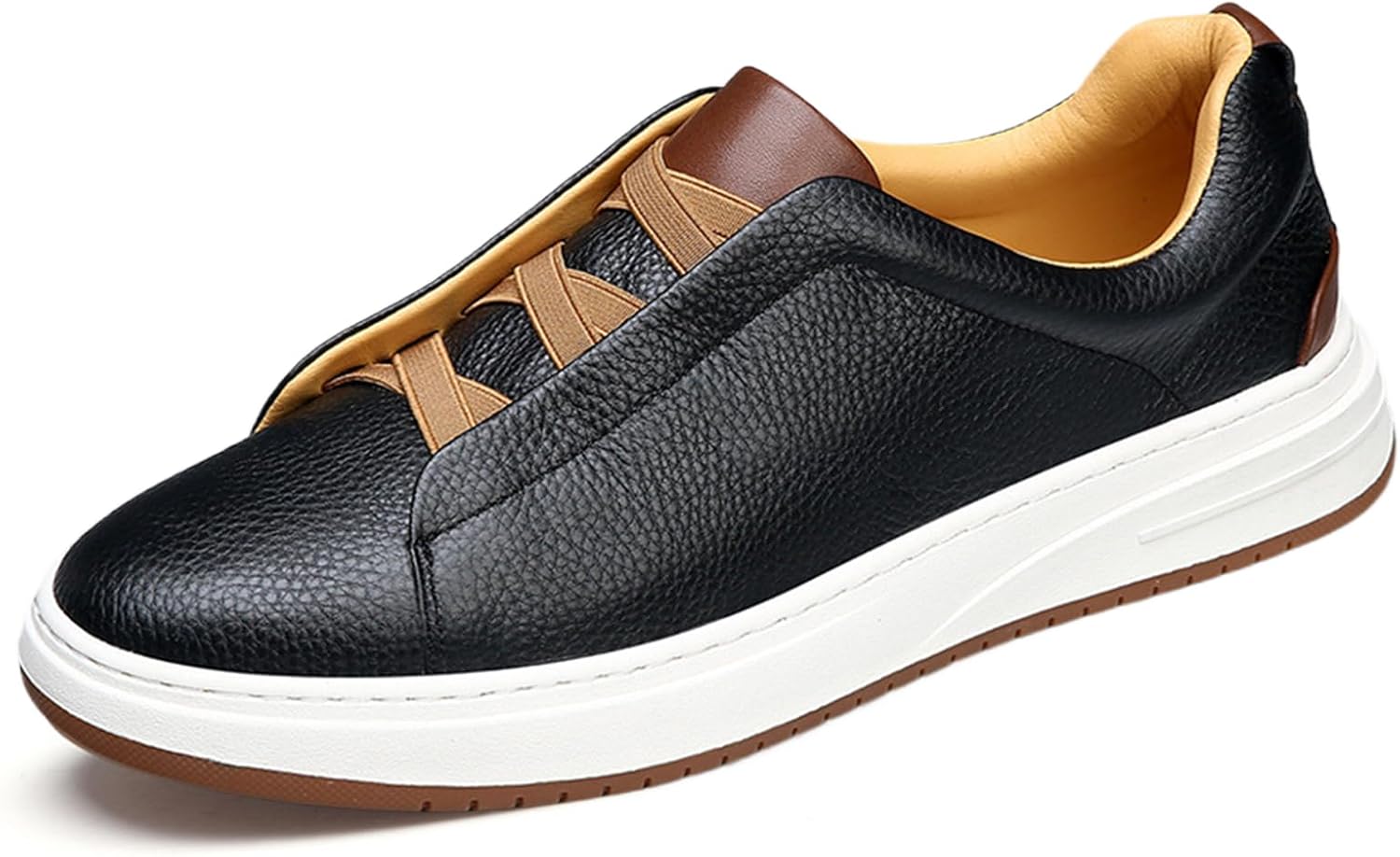 

Мужские низкие кеды-оксфорды из натуральной кожи с деловым дизайном и противоскользящей подошвой для повседневных поездок, походов и прогулок Nvbuke, черный