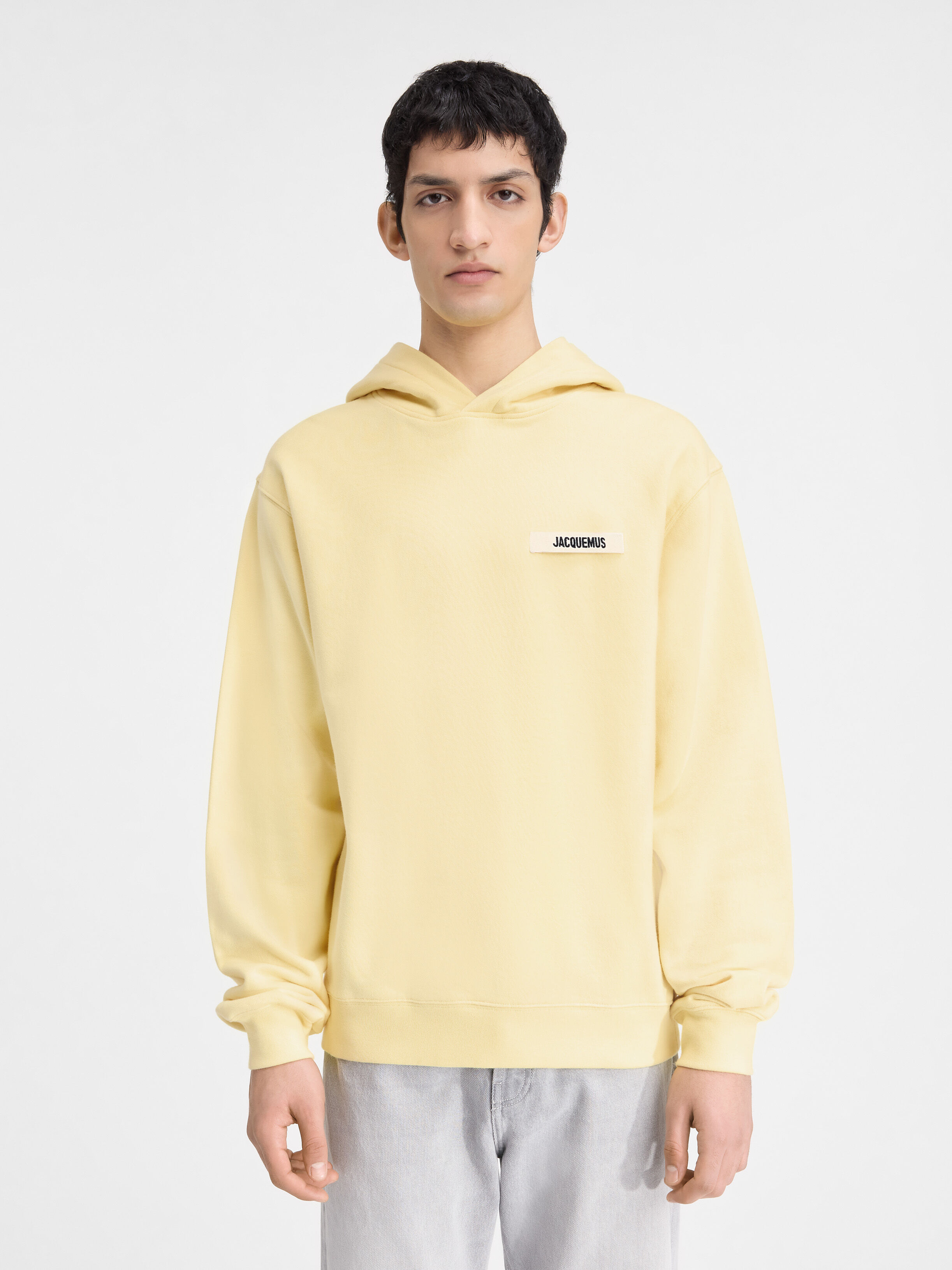 

Толстовка с капюшоном и логотипом Grosgrain JACQUEMUS The Gros Grain hoodie, светло-желтый