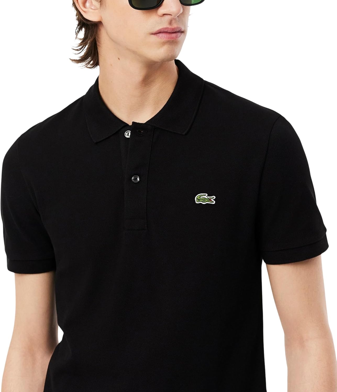 Lacoste мужская приталенная короткая рукав поло L12.12, Black — фото 2