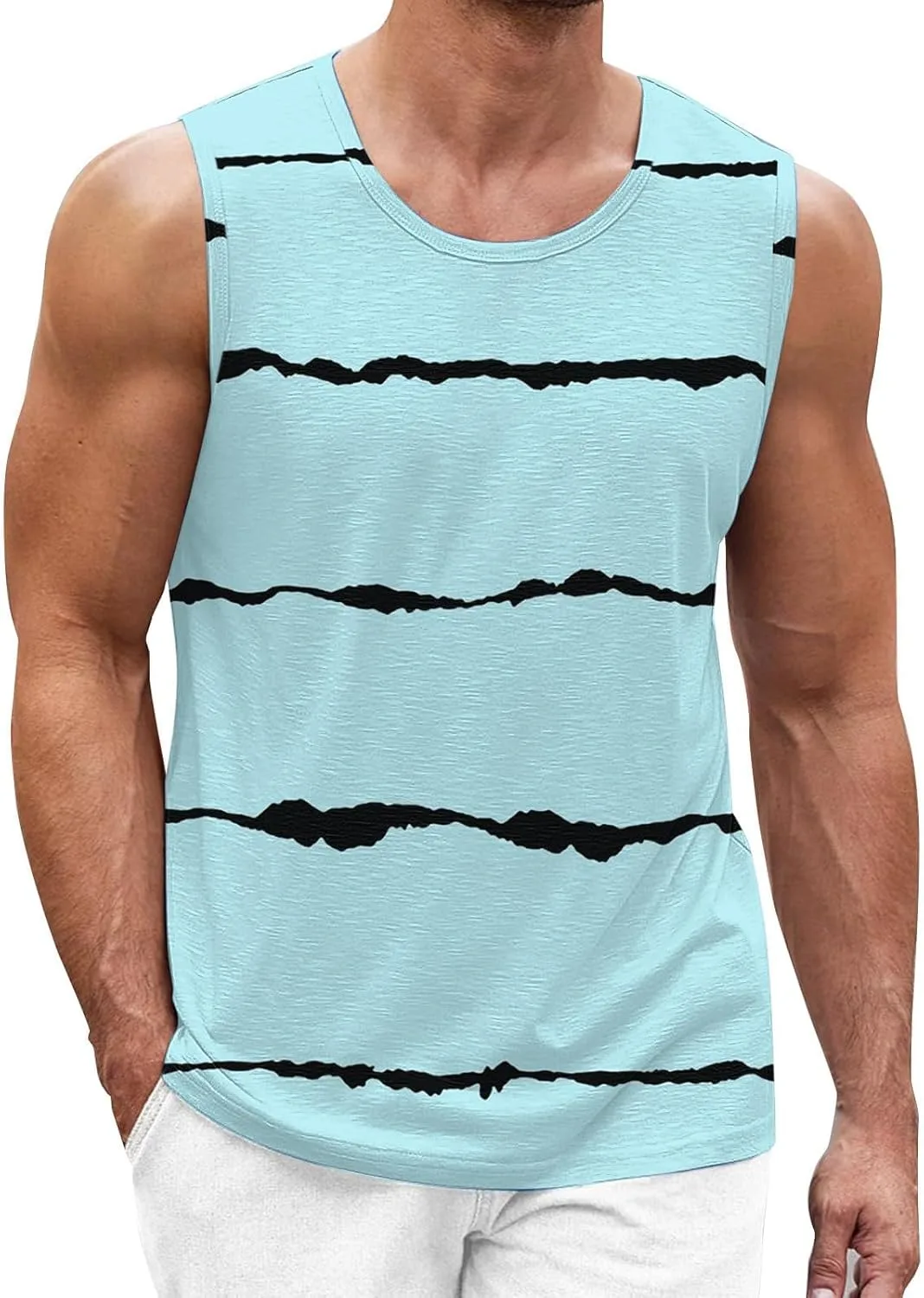 

Мужская майка для тренировок Striped Print Quick Dry Thatrich