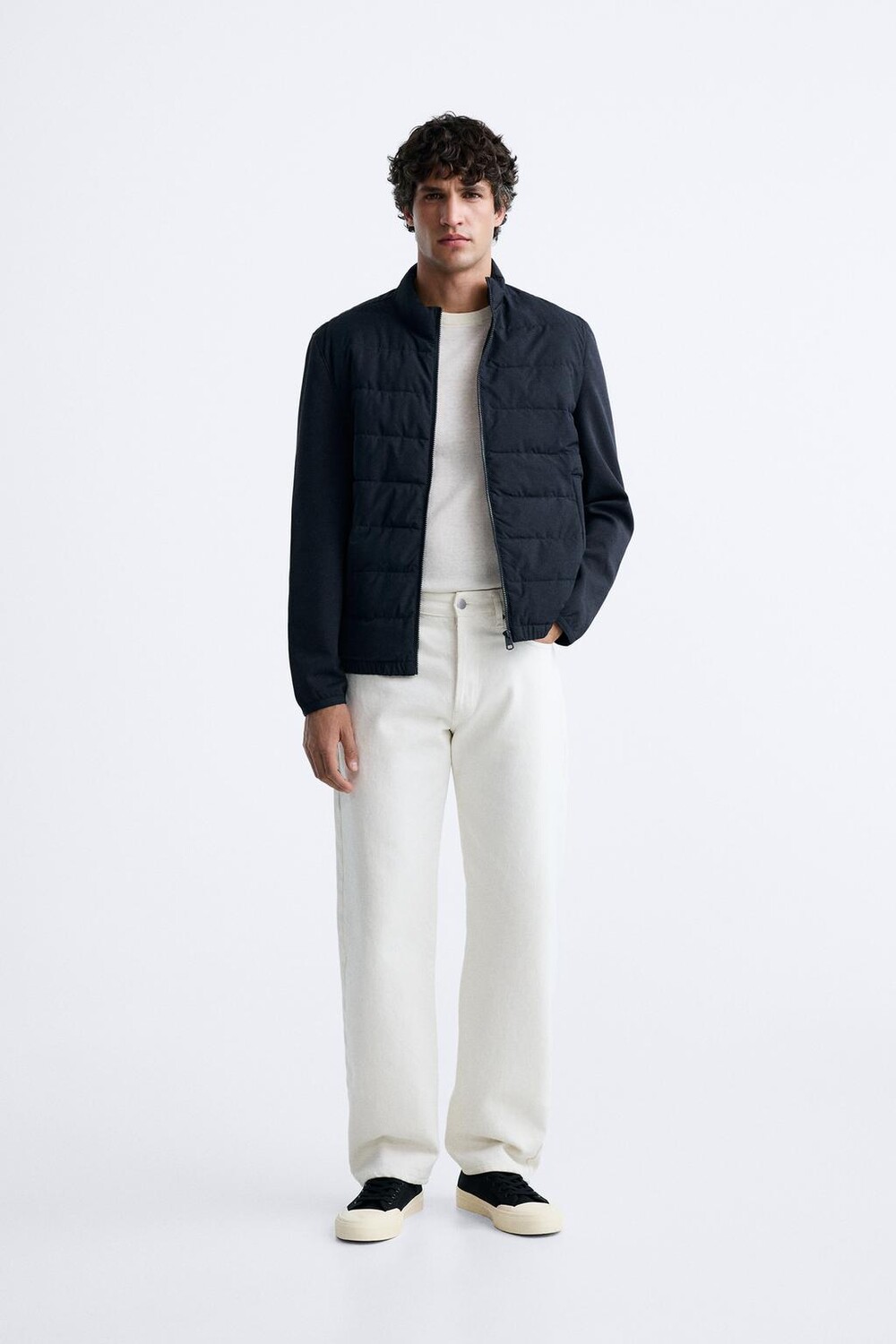 

Легкая стеганая куртка ZARA, темно-синий