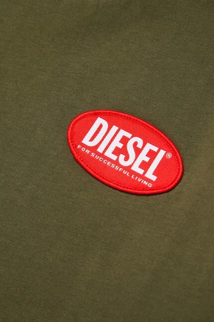 Футболка детская с патчем Diesel, зеленый — фото 4