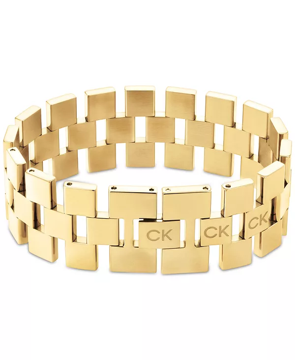 

Браслет из нержавеющей стали геометрического плетения золотистого оттенка Calvin Klein, gold