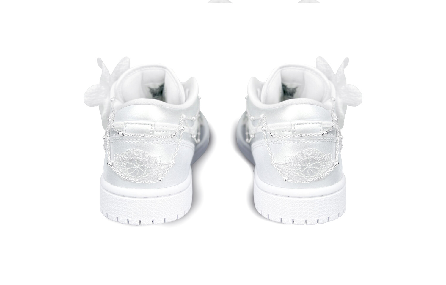 

Кроссовки Air Jordan 1 Vintage Basketball Shoes Women's Low-top Silver/White, белый