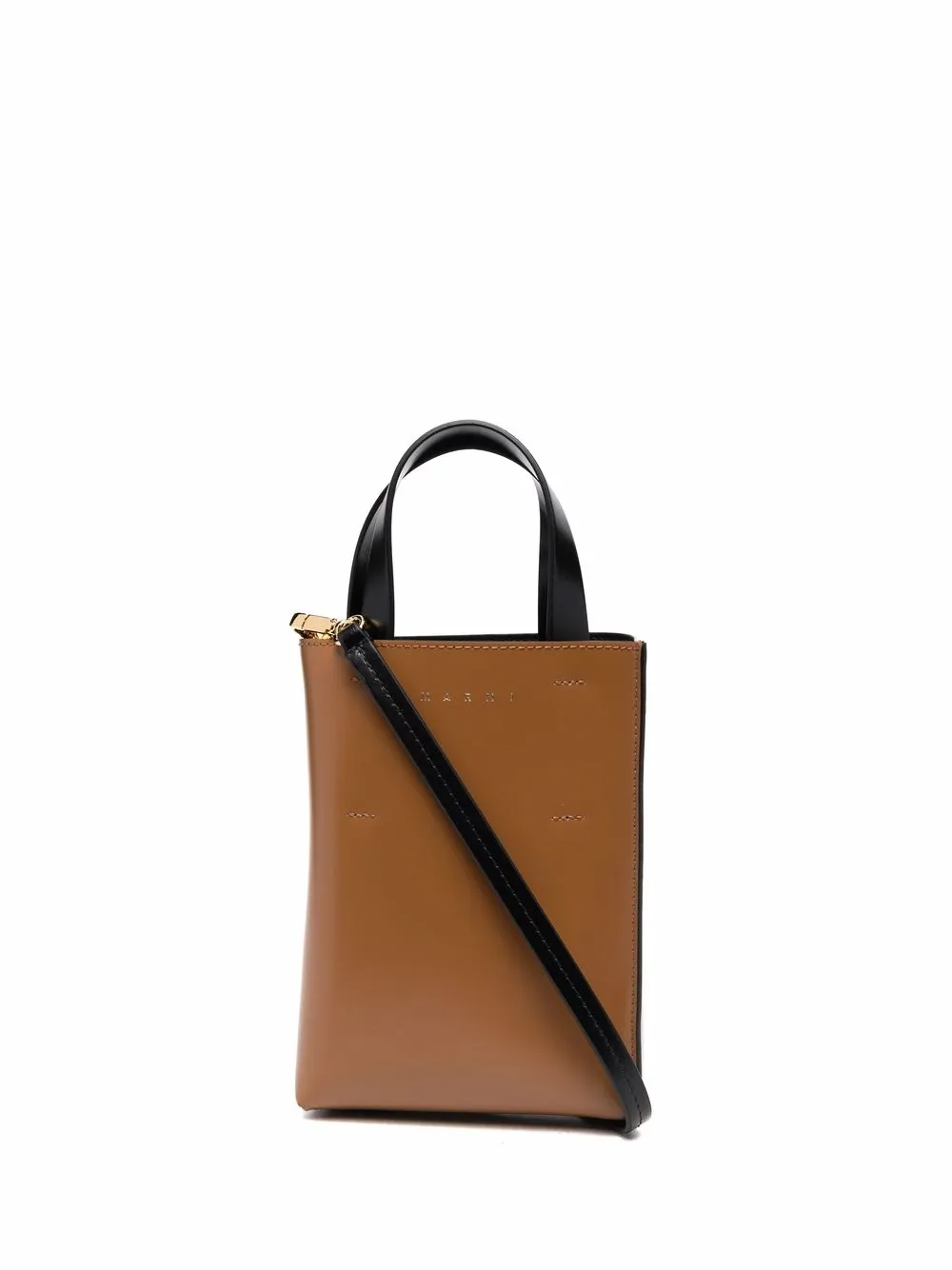 

Сумка-тоут в двух тонах Marni, коричневый
