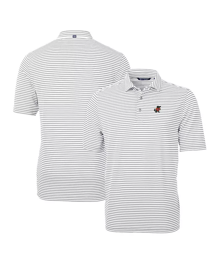

Мужская поло Florida Gators Throwback Logo Virtue Eco Pique в полоску Cutter & Buck, серый