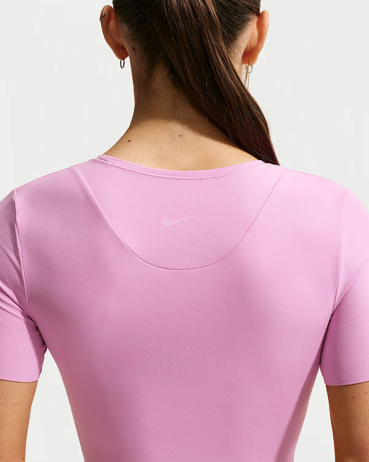 Женский топ Nike Zenvy с коротким рукавом Dri-FIT, Light Magenta/White — фото 2