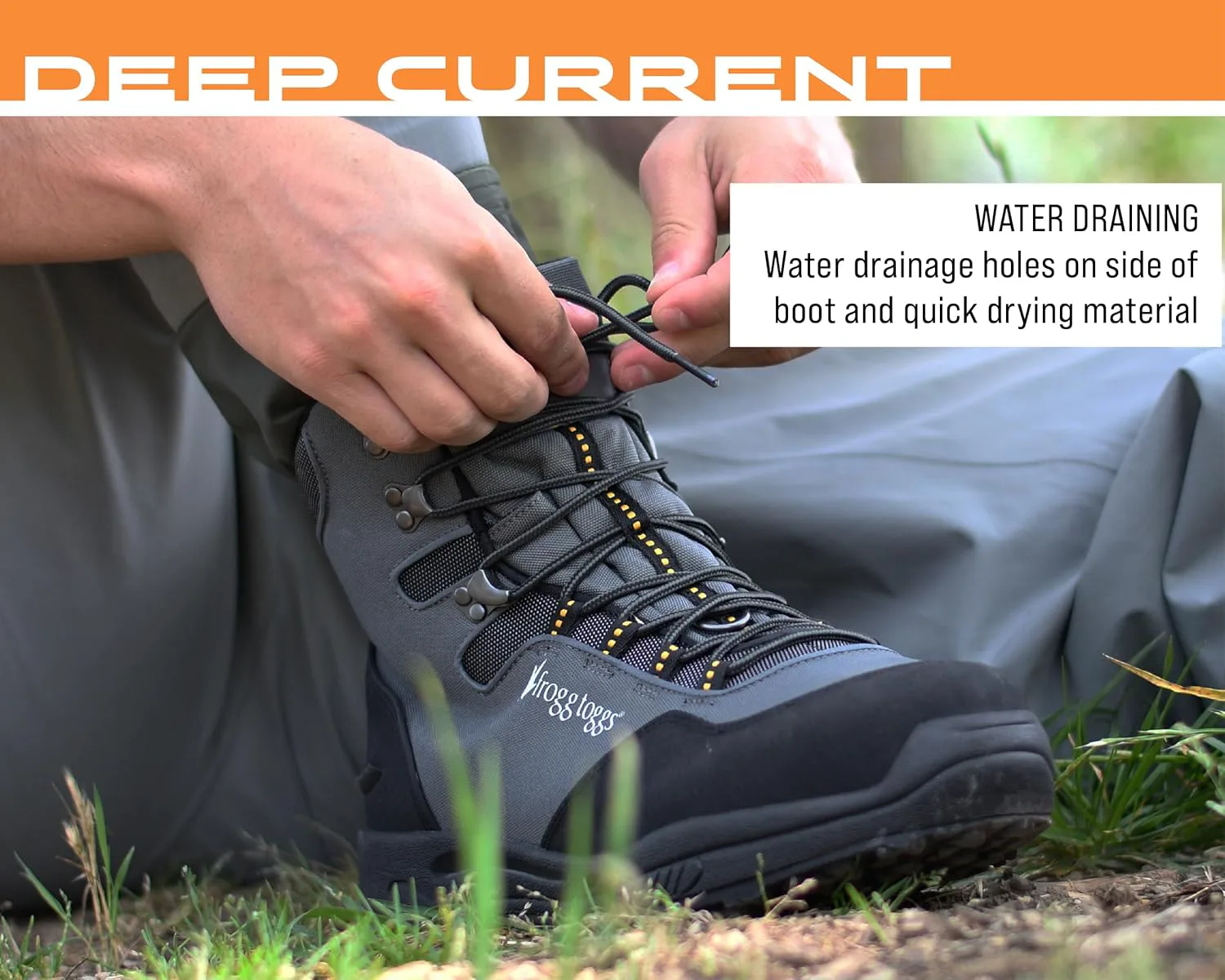 Водонепроницаемые сапоги для рыбалки FROGG TOGGS Men's Deep Current с шипованной или войлочной подошвой Name ‎FROGG TOGGS — фото 3