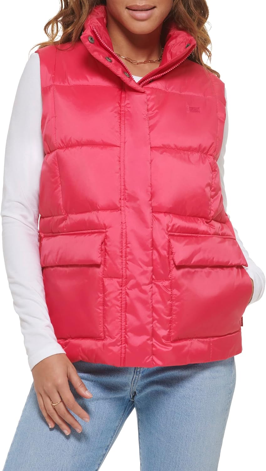 

Levi's Женская спортивная стеганая пуховая жилетка, Lightweight Berry