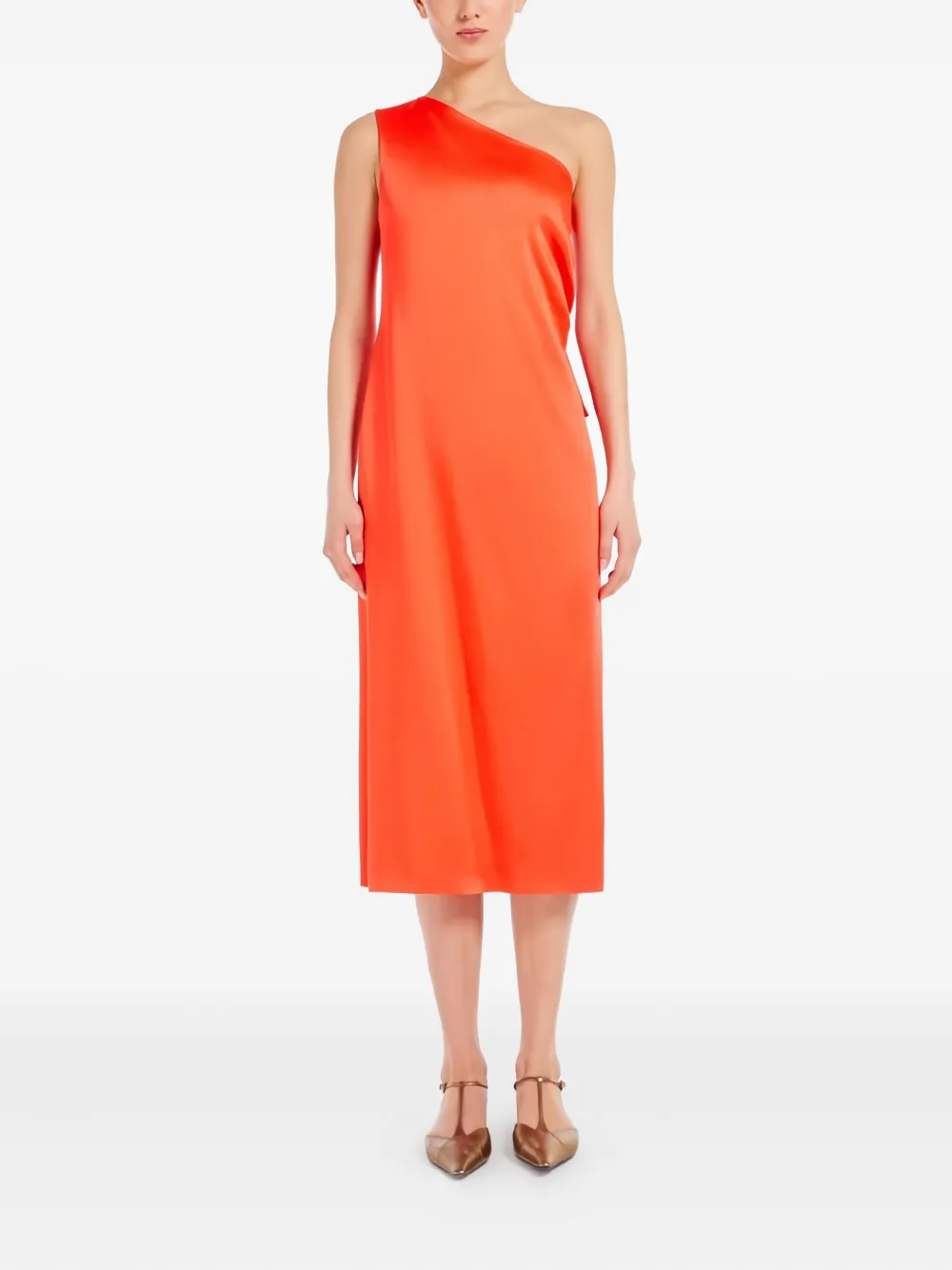

Платье миди на одно плечо MAX MARA, оранжевый