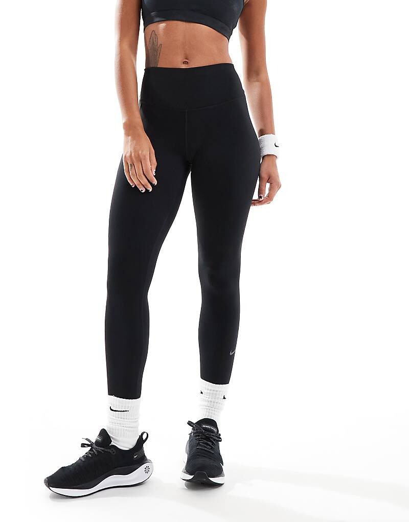 Черные леггинсы с высокой посадкой Nike One Dri-FIT — фото 4
