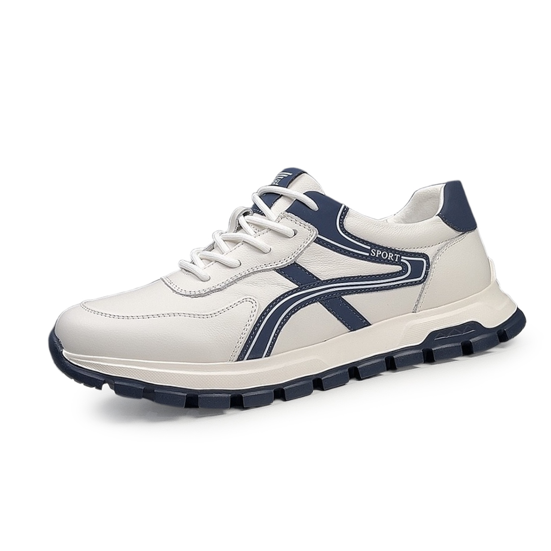 

Износостойкие, дышащие, легкие, низкие повседневные мужские туфли Devanro, White Blue