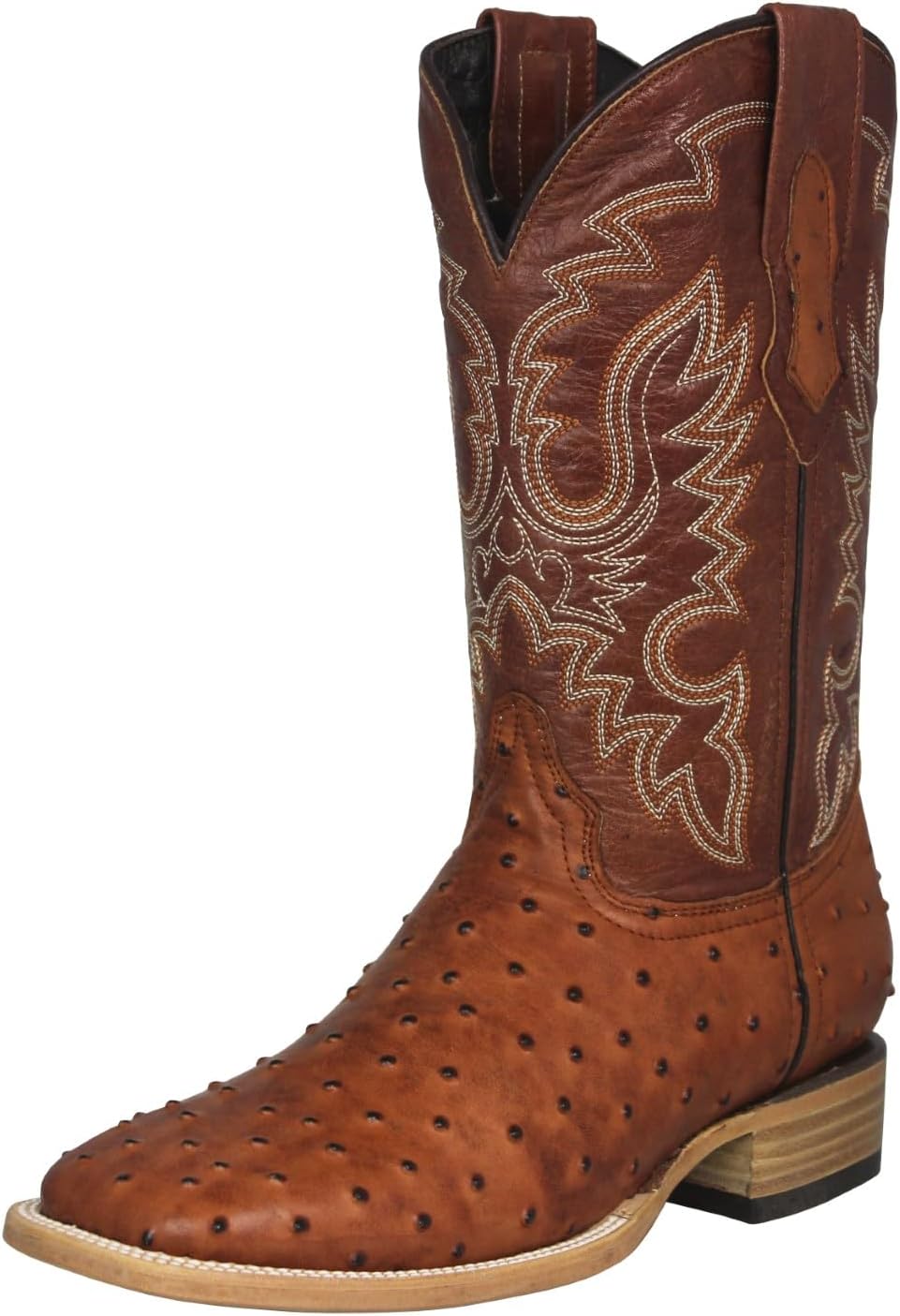 

Мужские ковбойские сапоги Texas Legacy Cognac с принтом из пера страуса, кожаные, с квадратным носком