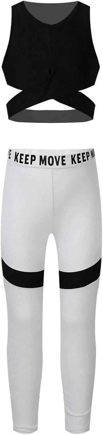 Детский спортивный костюм из топа и леггинсов easyforever, Black Cut Out