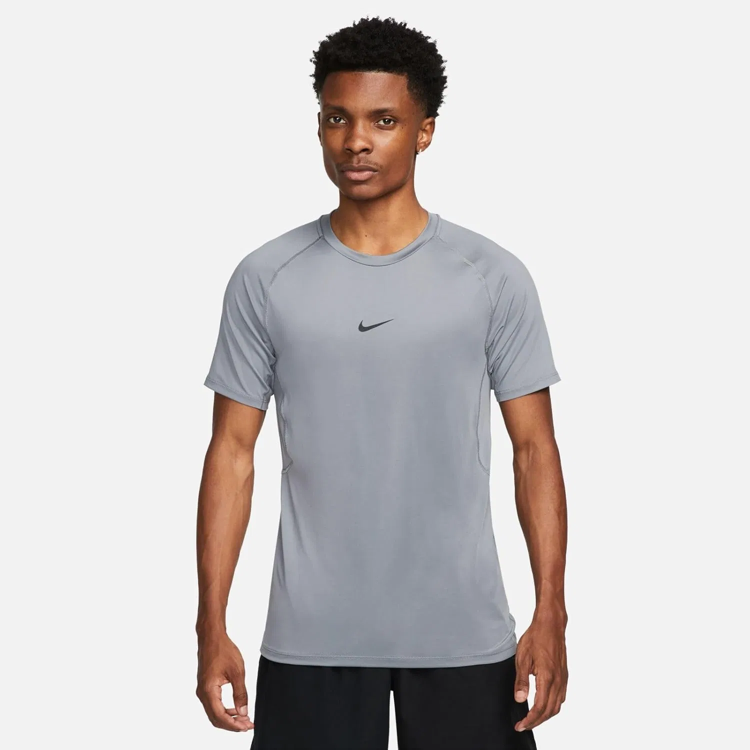 Футболка Nike Pro Dri-FIT Slim, цвет Smoke Grey/Black — фото 2