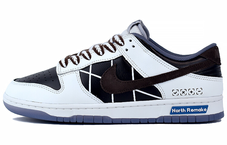 

Кроссовки Nike Dunk Skateboarding Shoes Men Low-top Black/white/blue, черный/белый