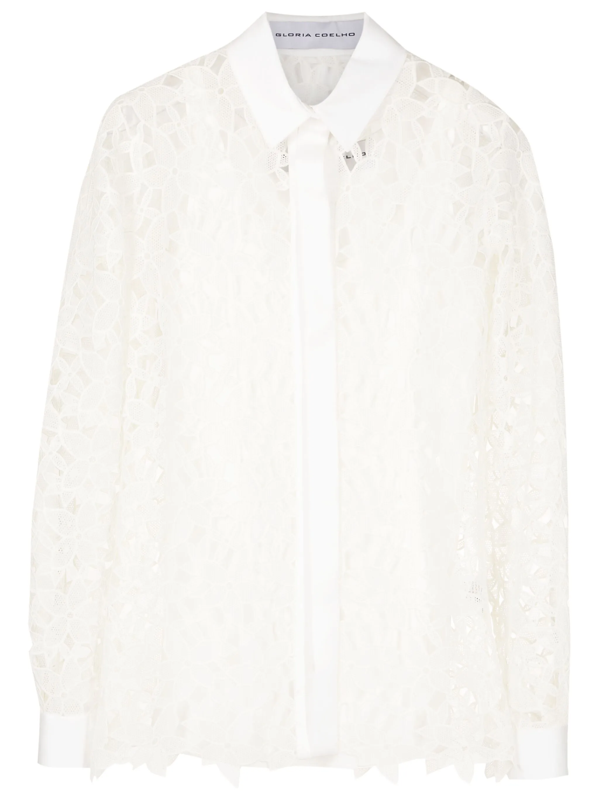 

Рубашка с цветочной вышивкой Gloria Coelho, белый