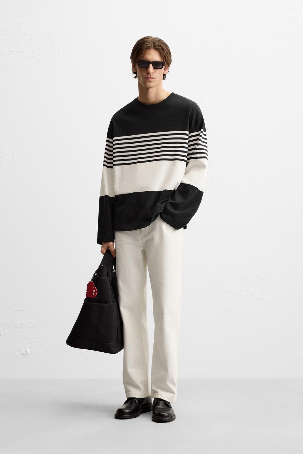 

Футболка в полоску ZARA, цвет White/Navy