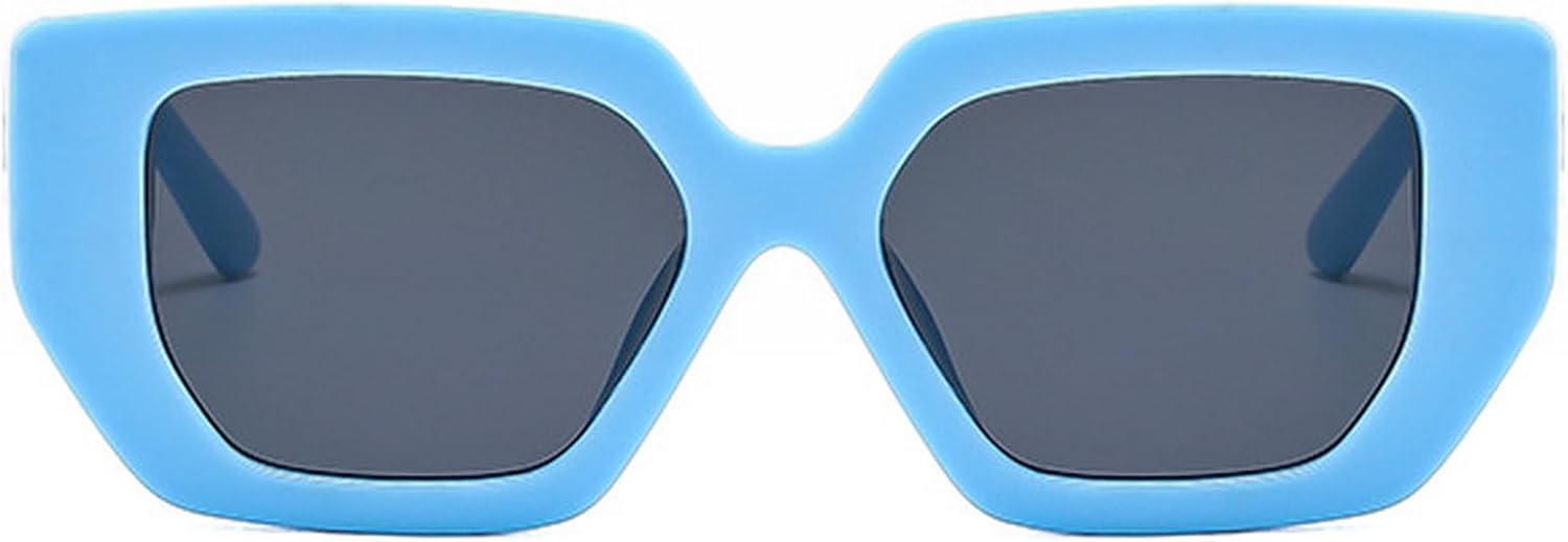 

Модные винтажные квадратные солнцезащитные очки для женщин, стильные солнцезащитные очки неправильной формы для мужчин, женские солнцезащитные очки с защитой от УФ-излучения mincl, Blue