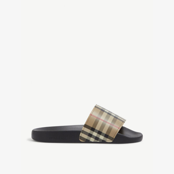 

Резиновые шлепанцы Furley в клетку Burberry, бежевый