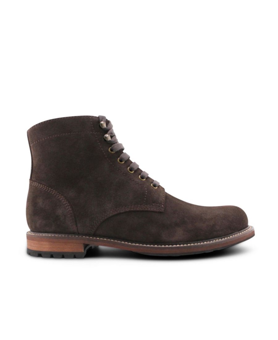Мужские ботинки Axel Vintage с гладким носком и шнуровкой Blake McKay, Brown suede — фото 2