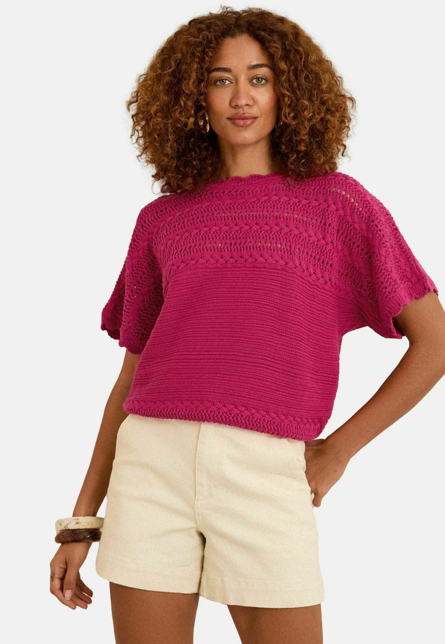 

Футболка Love & Roses SCALLOP STITCH GROWN ON SLEEVE, Pink