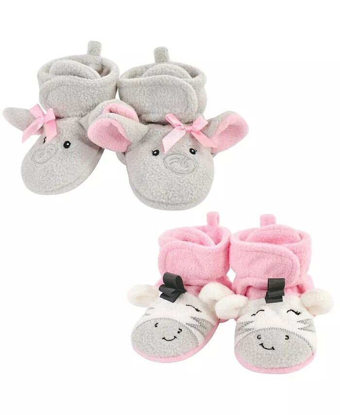 

Уютные флисовые пинетки для маленьких девочек, Elephant Zebra Hudson Baby, серый