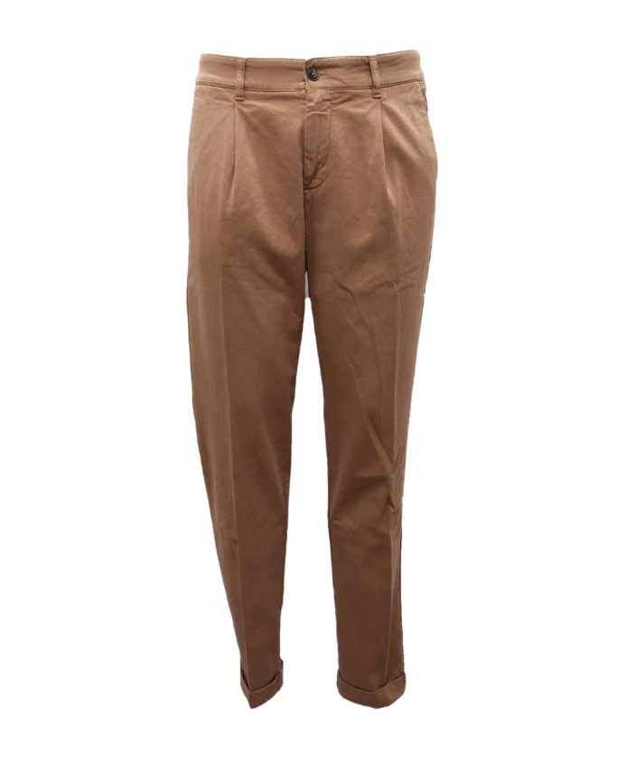 

Хлопковые брюки с подвернутыми штанинами Eleventy, коричневый