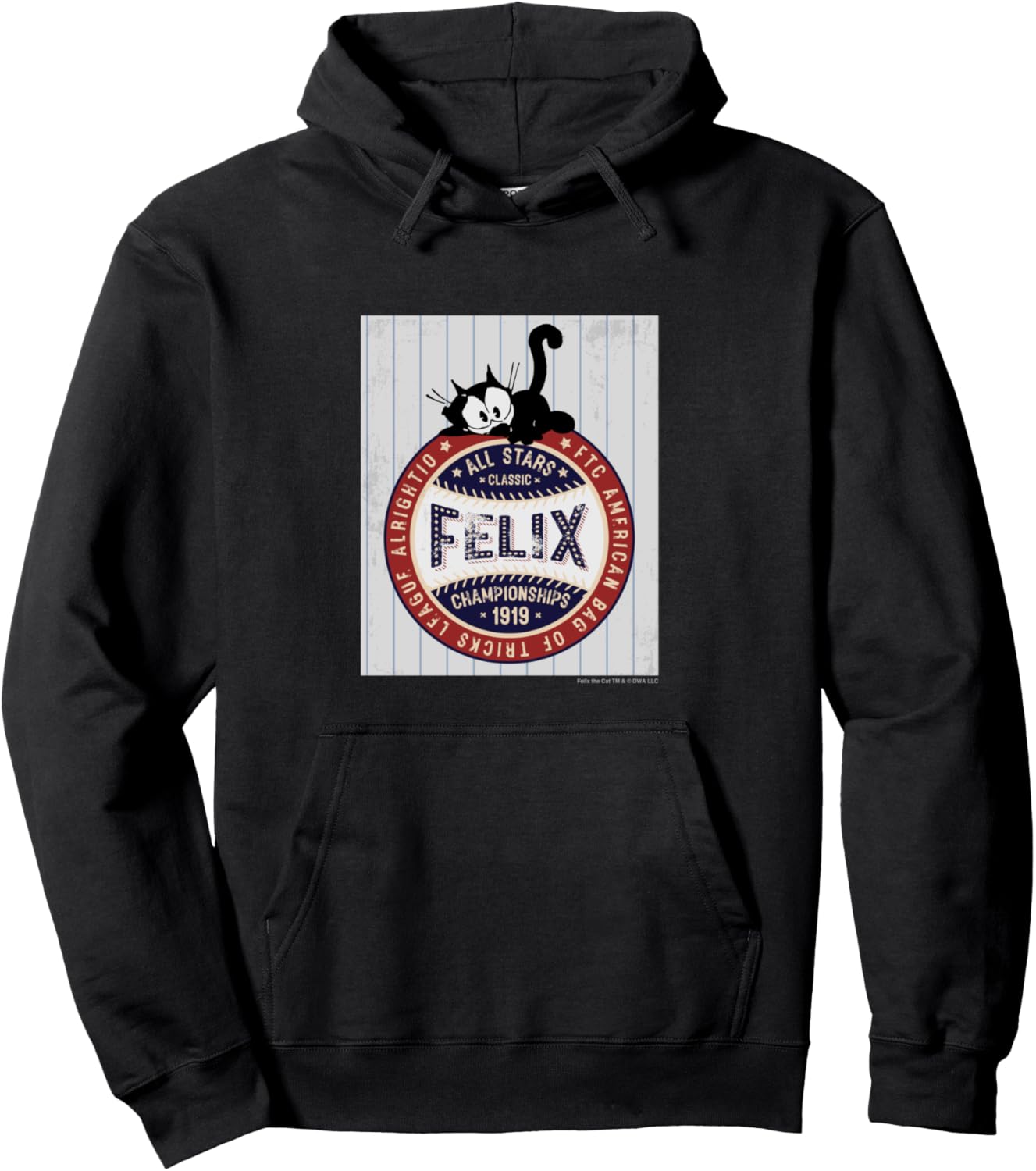 

Худи с логотипом бейсбольного мяча «Кот Феликс» Felix The Cat, черный