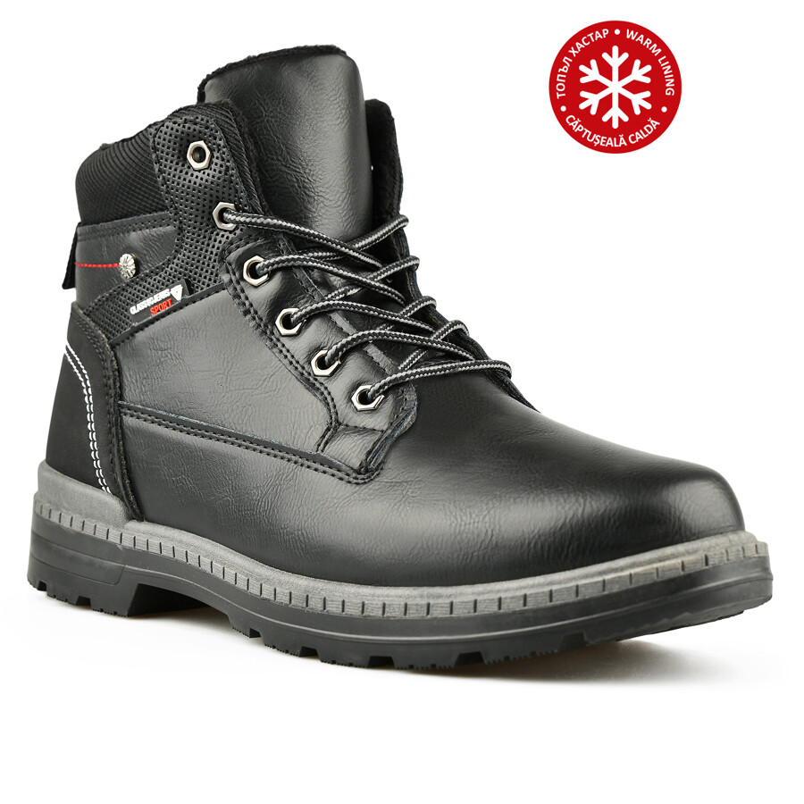 

Мужские повседневные ботинки черные на теплой подкладке Tendenz, Черный, Мужские повседневные ботинки черные на теплой подкладке Tendenz