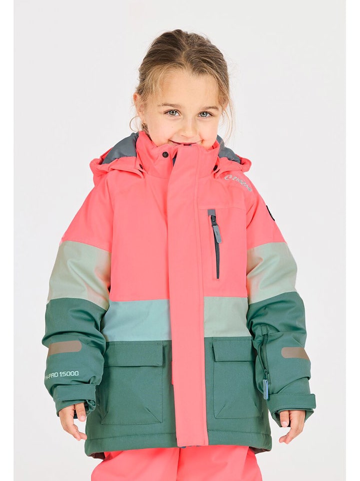 

Zigzag Горнолыжная/сноубордная куртка "Taylora" розово-зеленого цвета